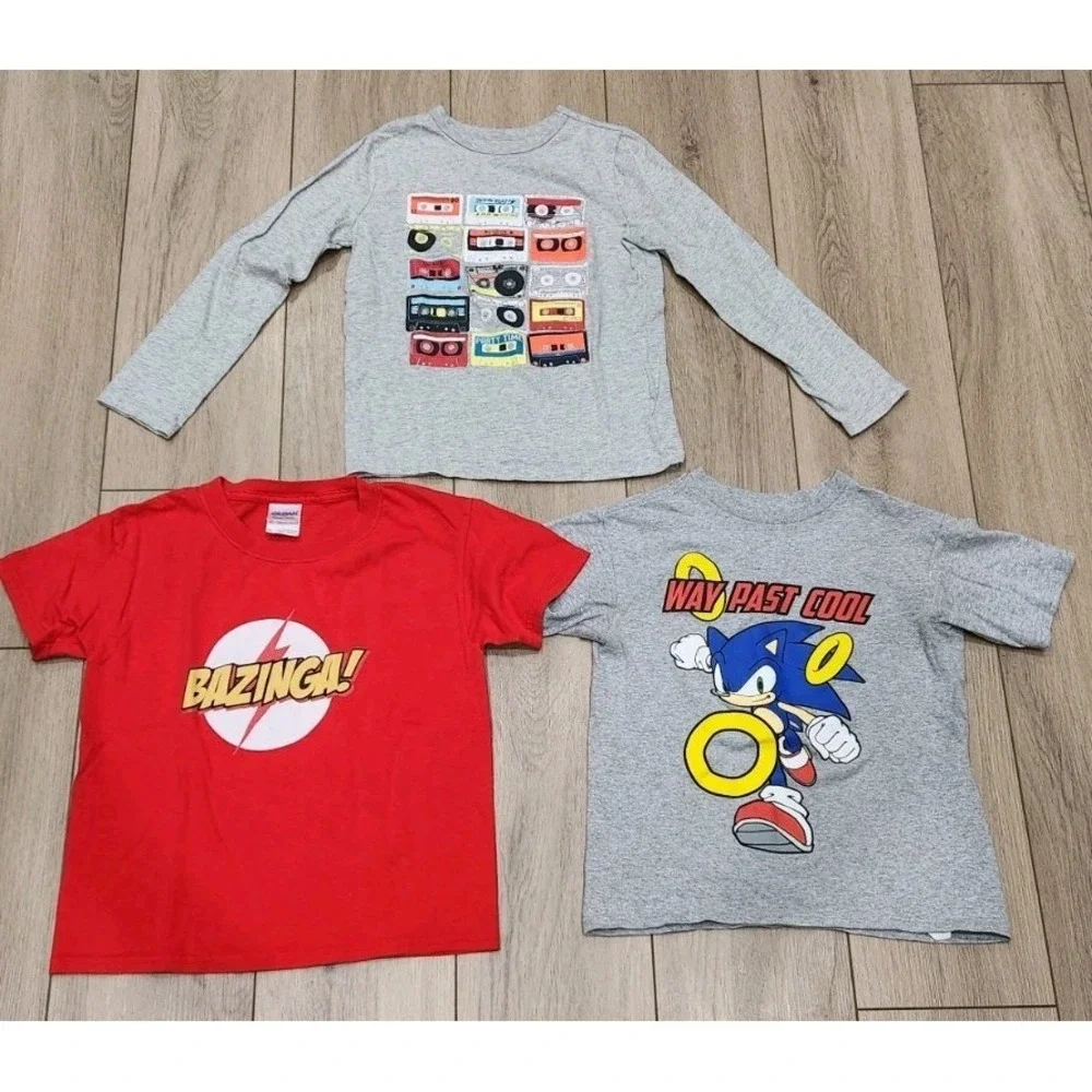 3 Kids Graphic Tees Shirts Sega Sonic Bazinga Big Bang Gap Tapes Size Small‎ (7)